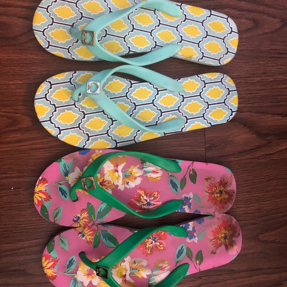 TWO Kate Spade flip flops!